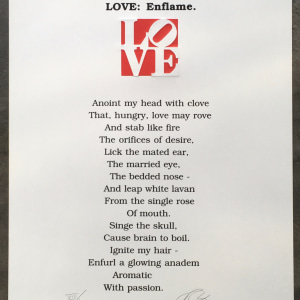 Robert Indiana, Book of Love Poem - Love Enflame *SOLD*, 1996