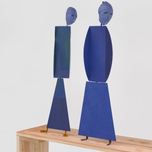 Dirk Zoete, Untitled (Narrow Blue) - sculpture at the left, 2023