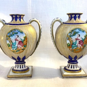 A Pair of Rare Chinese Export Canton Enamel Vases, Qianlong (1736- 1795)