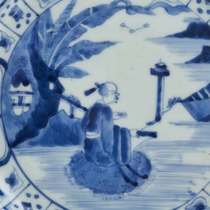 A JAPANESE BLUE AND WHITE ARITA DISH, Second half of the 17th century