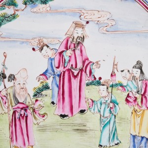 A CHINESE FAMILLE ROSE QIANLONG CANTON ENAMEL DISH, Qianlong (1736-1795)