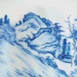 A rare blue and white dated gu-form vase, early Kangxi period, dated 1664