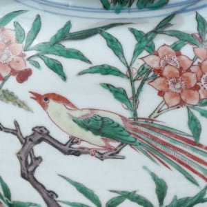 A CHINESE WUCAI BALUSTER VASE AND COVER, Shunzhi, c. 1644-1661