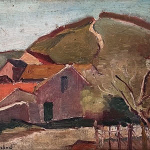 Man Ray, Maurice de Vlaminck with a Fang (Gabon) Figure, c. 1920