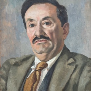 Man Ray, Maurice de Vlaminck with a Fang (Gabon) Figure, c. 1920