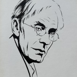 Man Ray, Maurice de Vlaminck with a Fang (Gabon) Figure, c. 1920