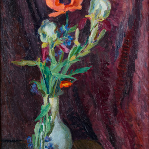 Man Ray, Maurice de Vlaminck with a Fang (Gabon) Figure, c. 1920