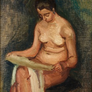 Man Ray, Maurice de Vlaminck with a Fang (Gabon) Figure, c. 1920