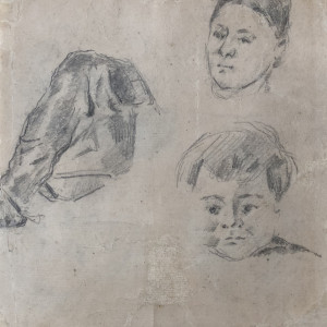 Paul Cézanne, Study of Madame Cézanne and the artist's son Paul (recto / verso), 1873