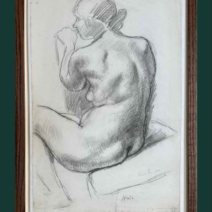 Man Ray, Maurice de Vlaminck with a Fang (Gabon) Figure, c. 1920