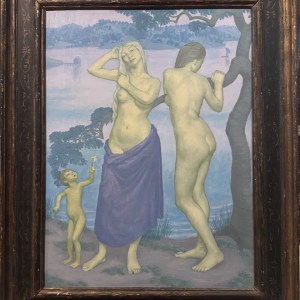 Man Ray, Maurice de Vlaminck with a Fang (Gabon) Figure, c. 1920