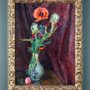 Man Ray, Maurice de Vlaminck with a Fang (Gabon) Figure, c. 1920