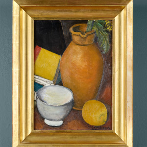 Man Ray, Maurice de Vlaminck with a Fang (Gabon) Figure, c. 1920