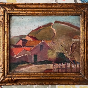 Man Ray, Maurice de Vlaminck with a Fang (Gabon) Figure, c. 1920