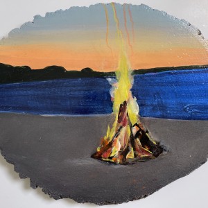 Melora Griffis, beach fire, 2021