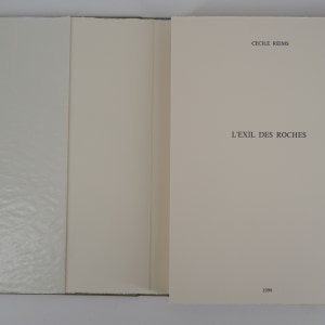 Cécile Reims, L'Exil des Roches - livre d'artiste, 2000