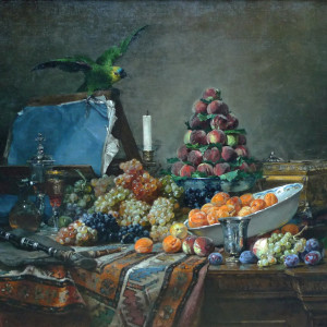 Denis Pierre Bergeret, Still life with Parakeet