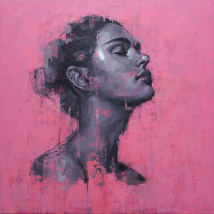 Jamel Akib, Portrait on Pink No.1, 2021