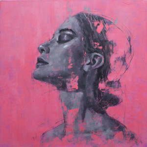 Jamel Akib, Portrait on Pink No.2, 2021