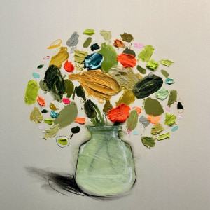 Fran Mora, Orange & Green Flowers , 2021