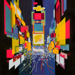 Original TWA David Klein New York Times Square Poster 1960