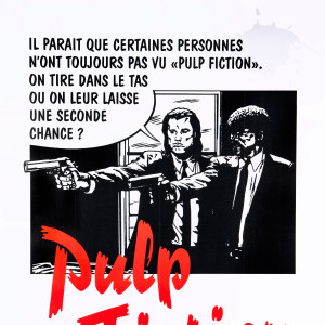 Pulp Fiction Original Vintage Movie Poster by Bernard Bittler, French, 1994  for sale at Pamono