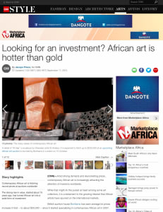 Looking for an investment? African art is hotter than gold
