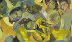 Tizta Berhanu, Oneness, 2020, Oil on canvas, 143 x 240 cm. Courtesy of the artist and Eyerusalem Jiregna