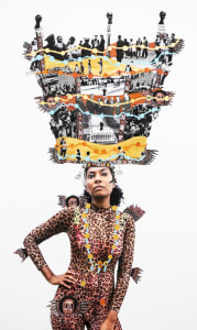 Headdress XXI (2021) by Helina Metaferia. Courtesy of the artist and Addis Fine Art.