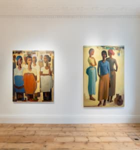 Tadesse Mesfin , Pillars of Life at Cromwell Place. Image courtesy of Lucy Emms and Addis Fine Art