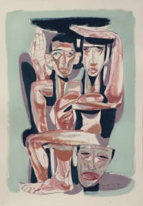 Tesfaye Urgessa, 'A-Way', 2019, Oil and Graphite on paper (painted monotype), 100 x 70 cm