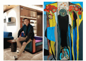 Portrait of Evan Chow. Courtesy of Evan Chow | Merikokeb Berhanu, Untitled LXXIV, 2022. Courtesy of the artist and Addis Fine Art.