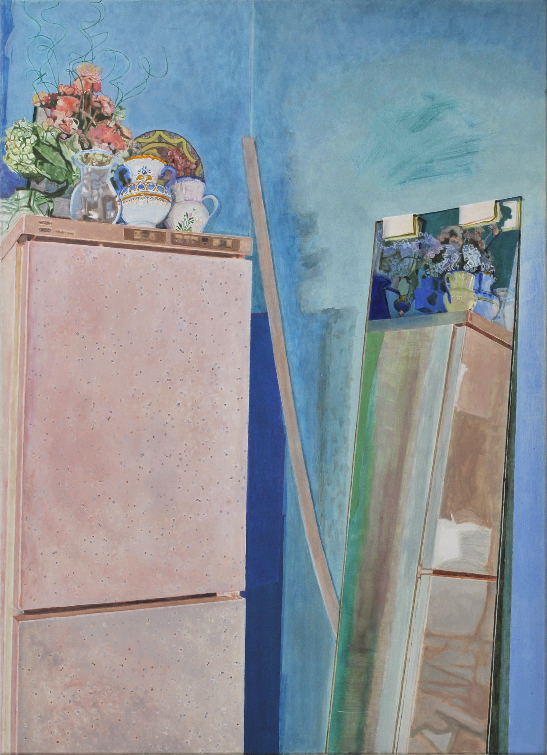 Fridge and Mirror, 2002-4 oil on canvas 137 × 99 cm (54 × 39 in) (MH008)