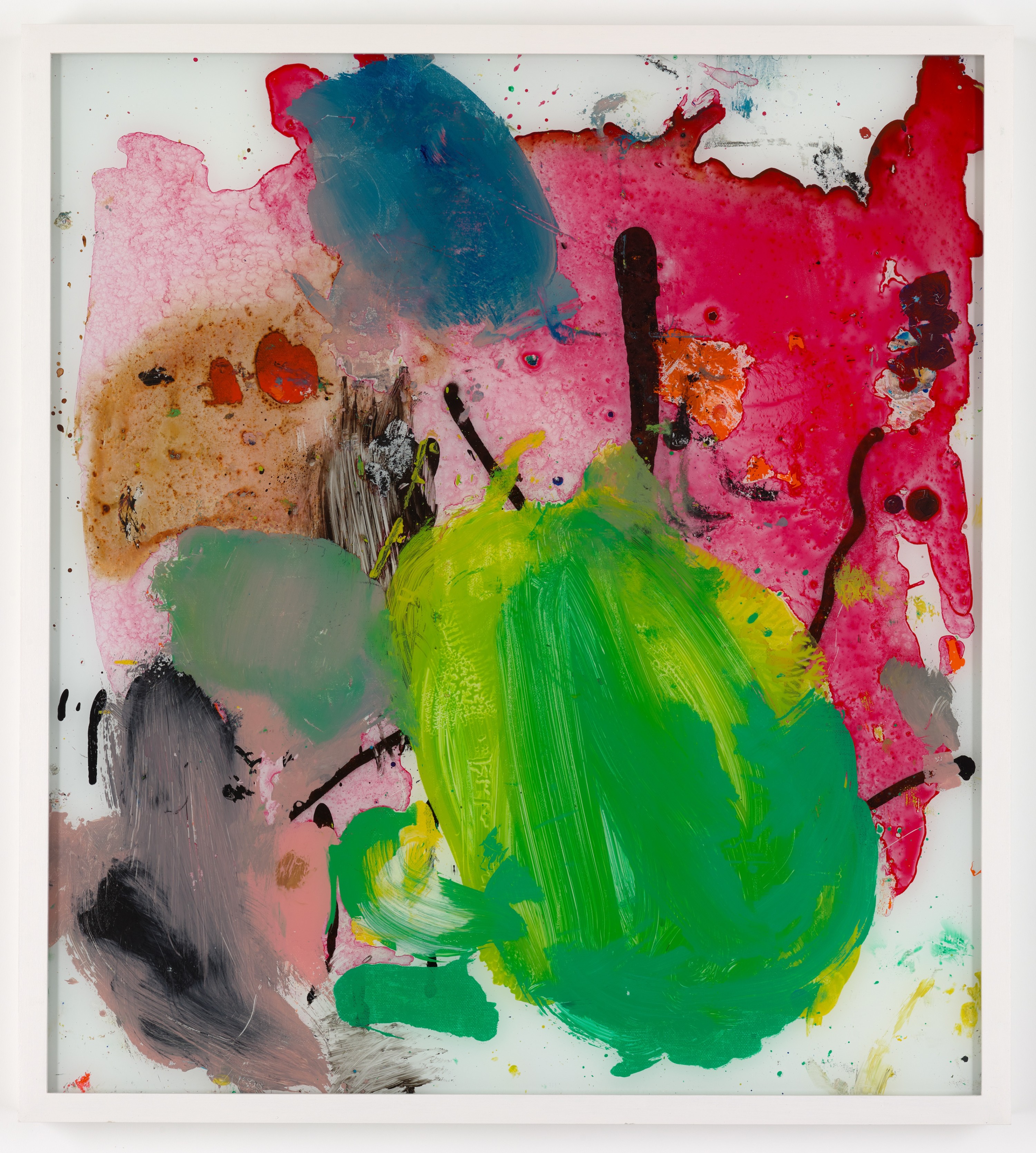 Mouse Versus Spider, 2021 oil, ink and spray paint on glass 57 × 51.5 cm (22 ½ × 20 ¼...