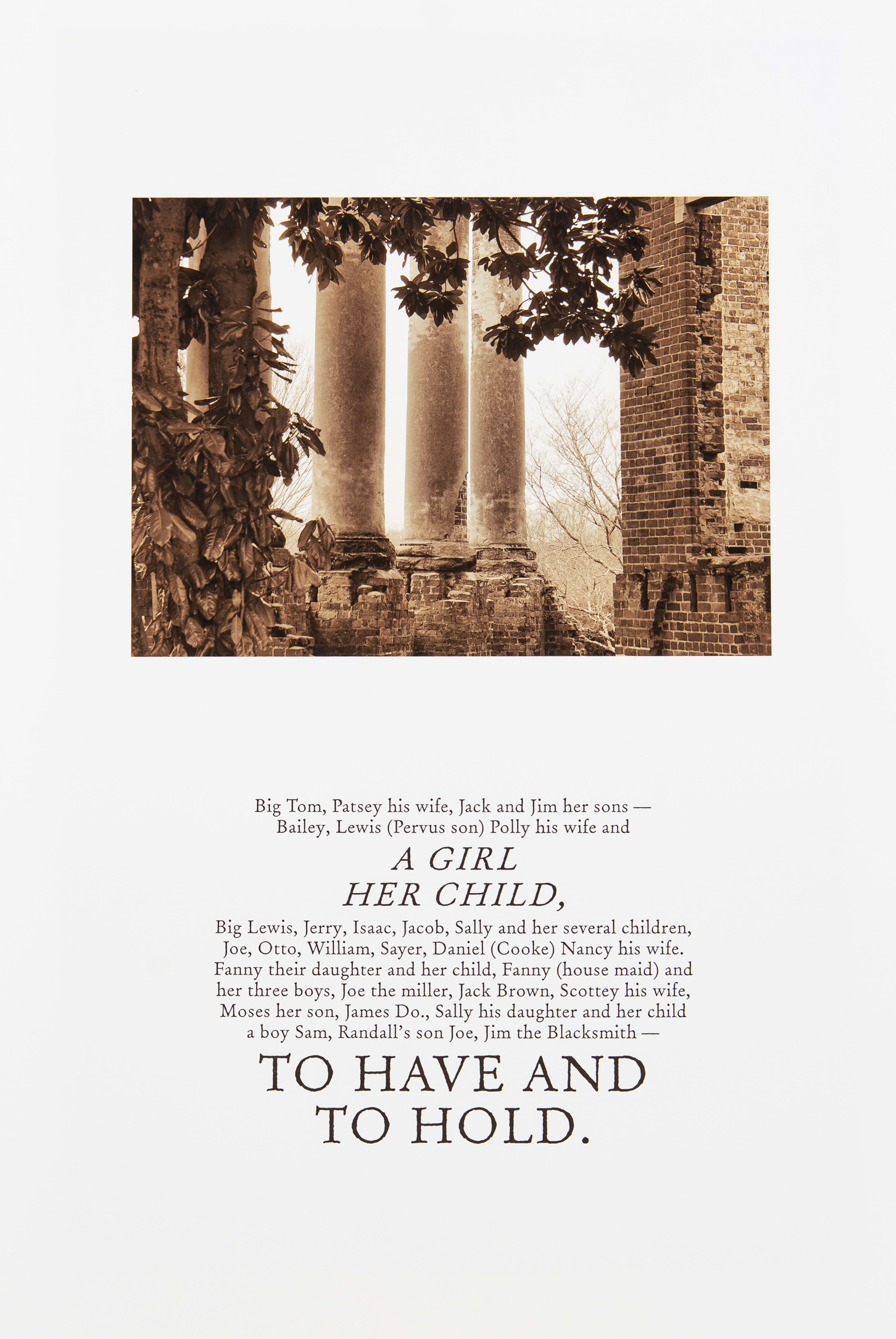 Keris Salmon To Have and To Hold, 2020 Digital print with letterpress on Entrada Rag Natural 19 x 13 inches