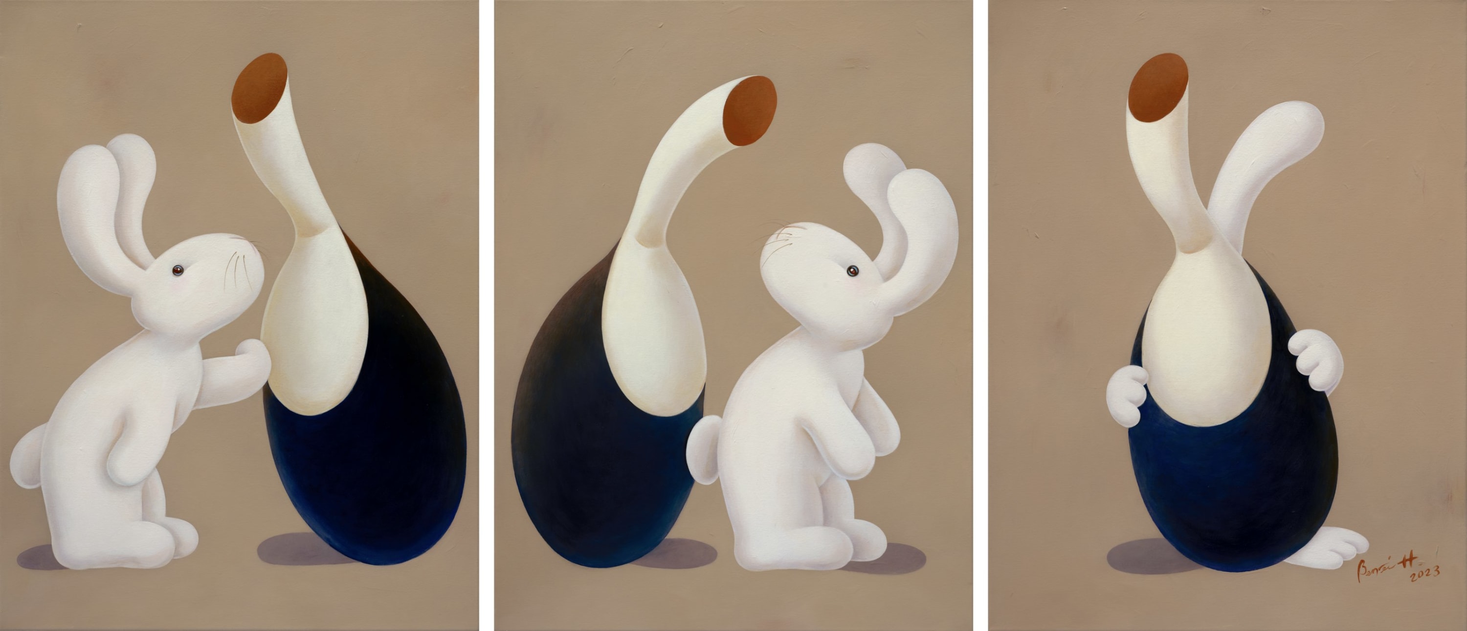 黃本蕊 Benrei HUANG, 擁抱吧!今夜! Embrace! With your one ear and my one ear, we become one, 2023