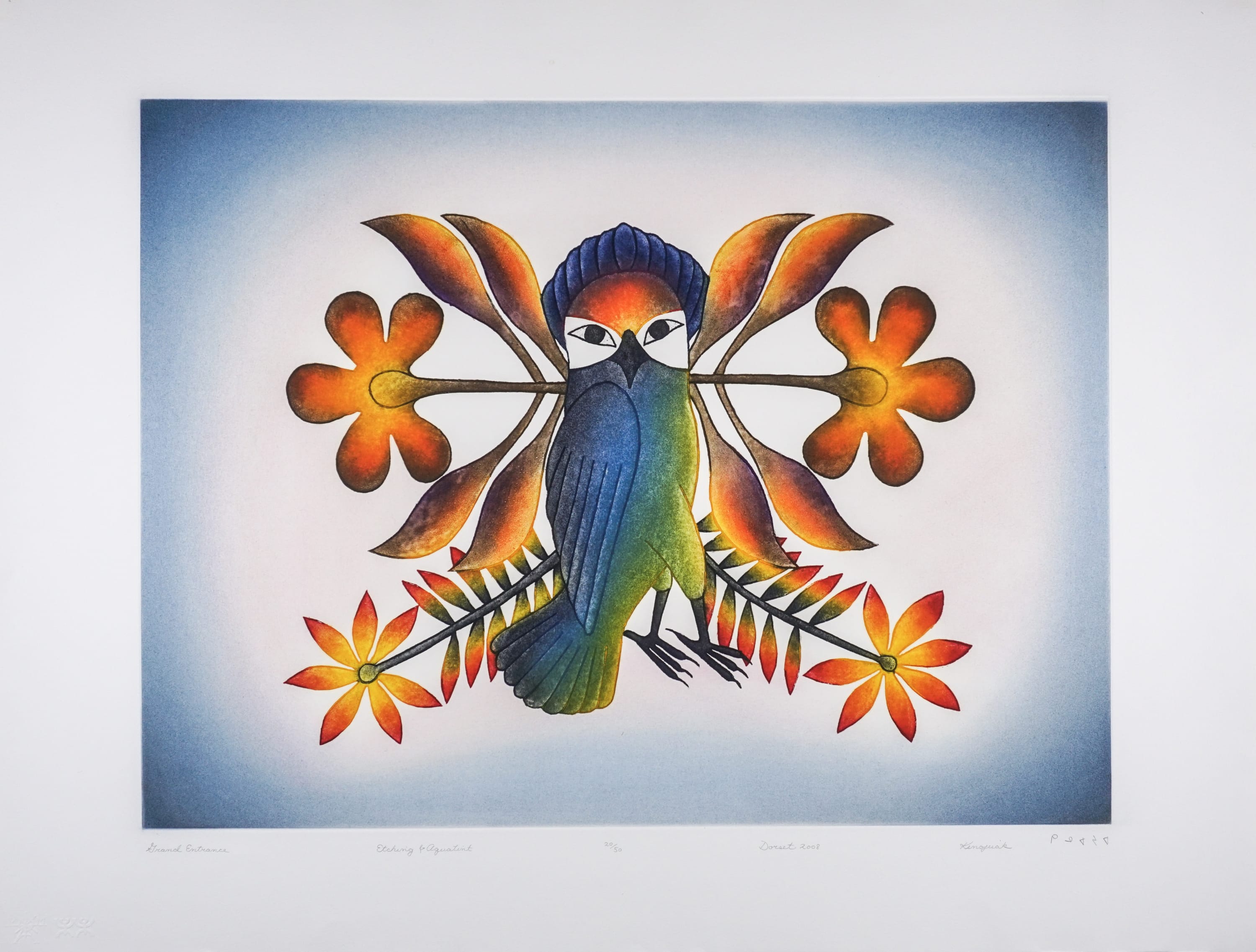 KENOJUAK ASHEVAK, C.C., R.C.A. (1927-2013) KINNGAIT (CAPE DORSET) Grand Entrance, 2008 #13 Printmaker: STUDIO PM, Montreal etching and aquatint, 31.5...