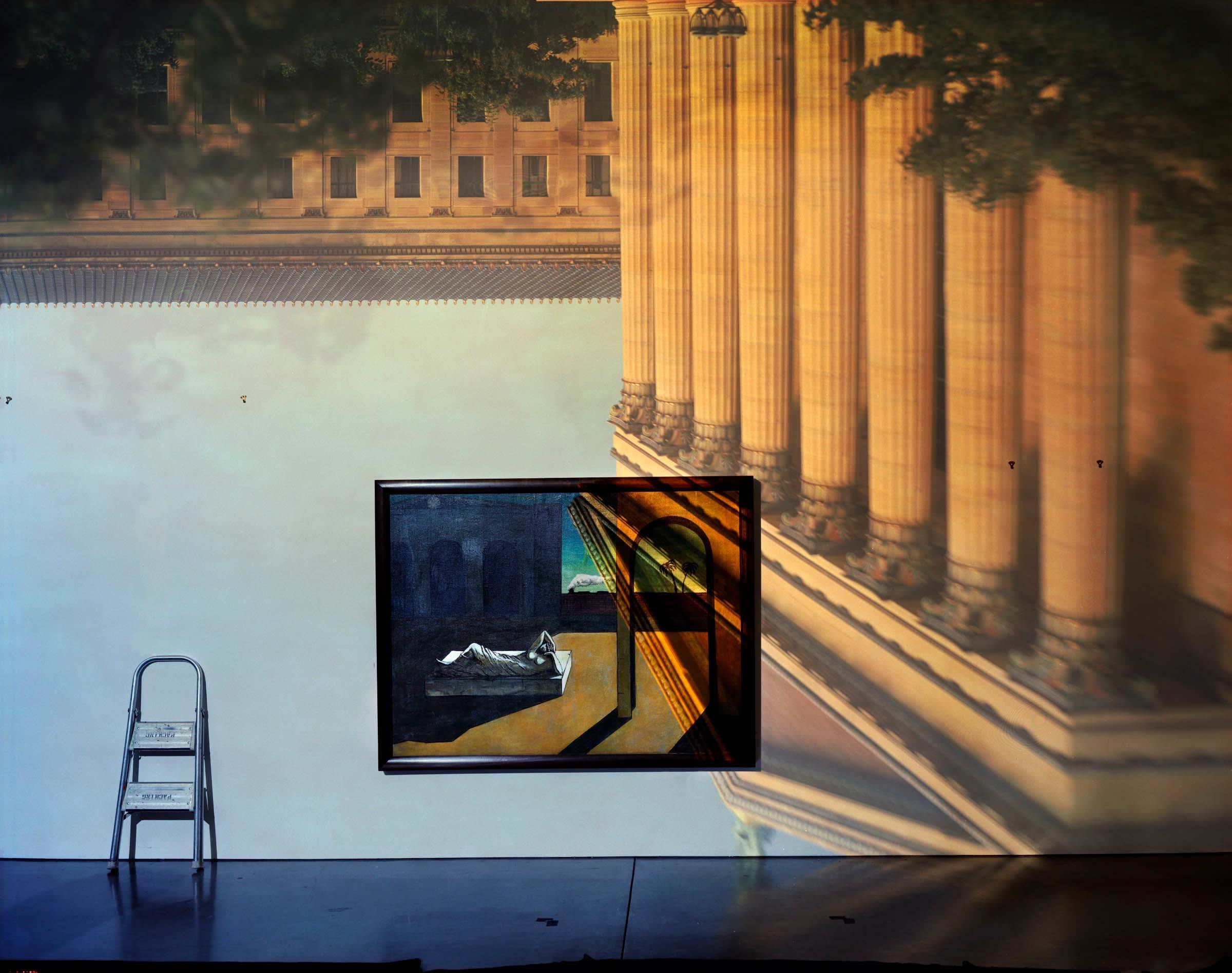 Abelardo Morell Camera Obscura: The Philadelphia Museum of Art East Entrance in Gallery with a de Chirico Painting, 2005
