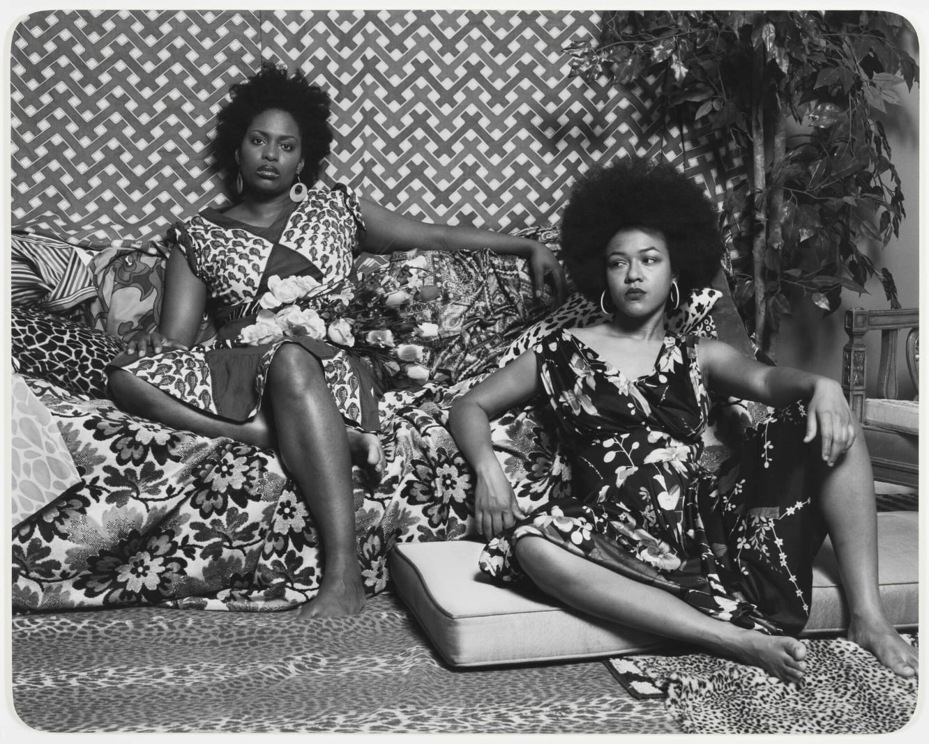 Mickalene Thomas, A Moment's Pleasure in Black and White, 2008