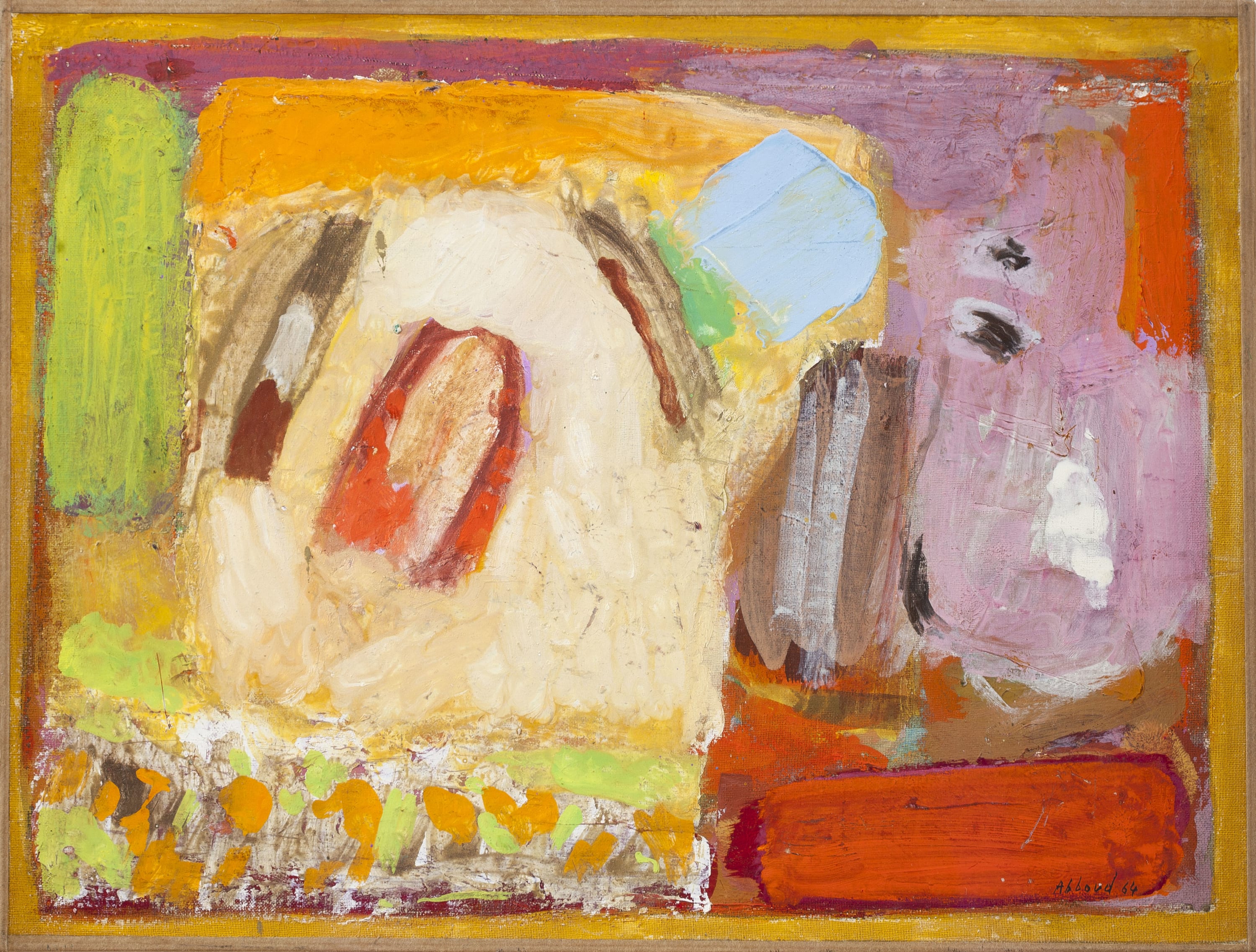 cahfic abboud Une maison 27 x 36 cm Tempura on canvas 1964
