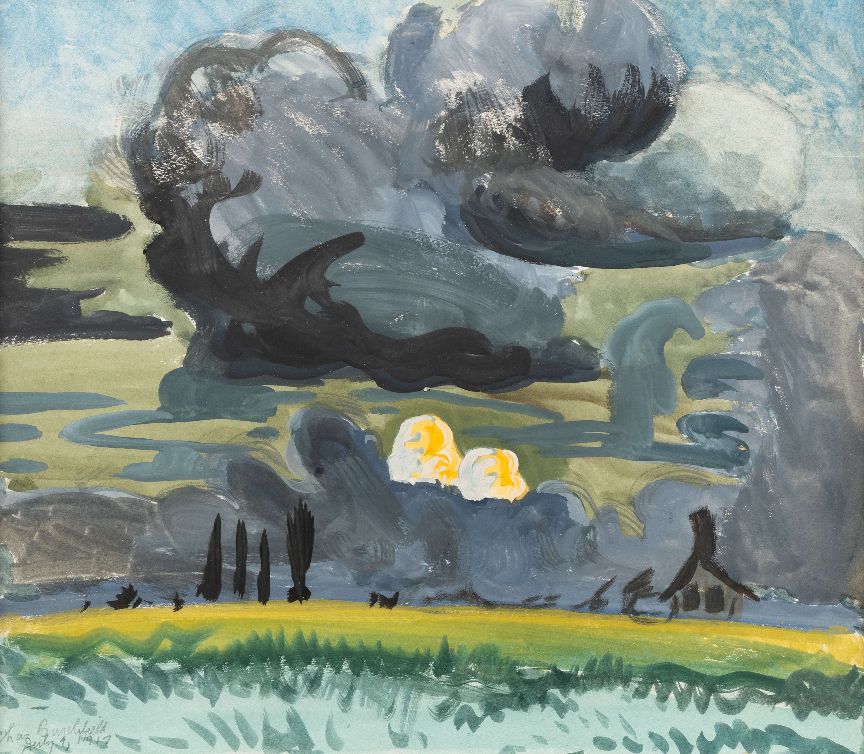Charles Burchfield (1893-1967) The Pink Cloud, 1917 Signed and dated at lower left: Chas Burchfield / July 9, 1917 Watercolor...