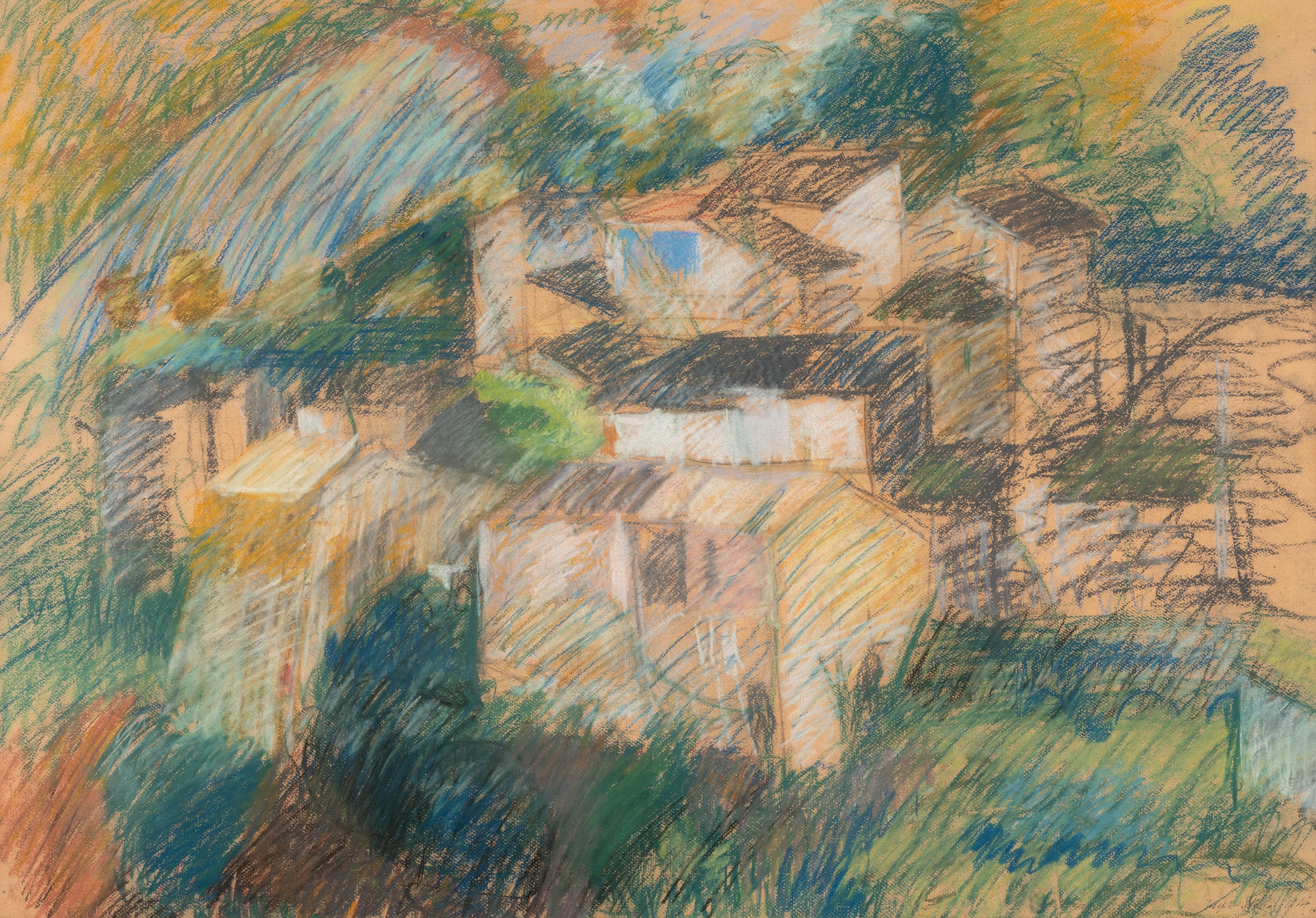 Joseph Stella, Old Brooklyn Houses, 1914