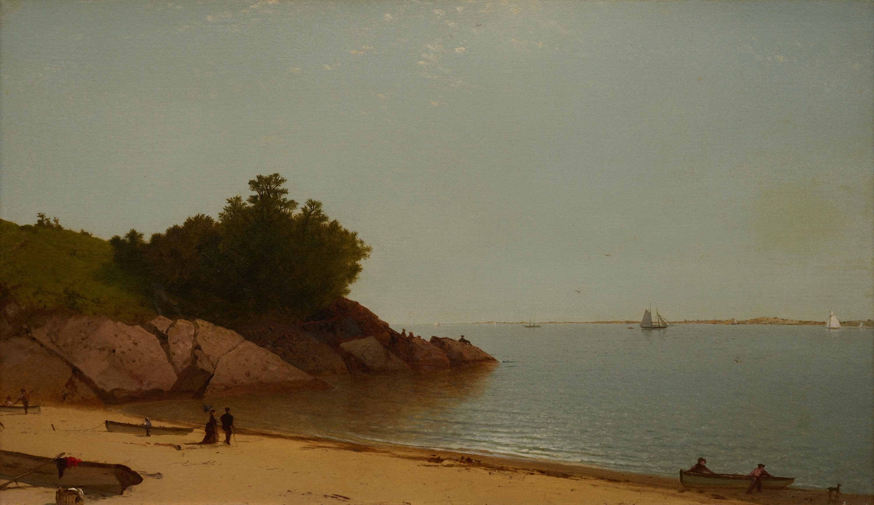 John Frederick Kensett (1816-1872) A Quiet Day on the Beverly Shore, Magnolia, Massachusetts, 1871 Initialed and dated at lower left:...