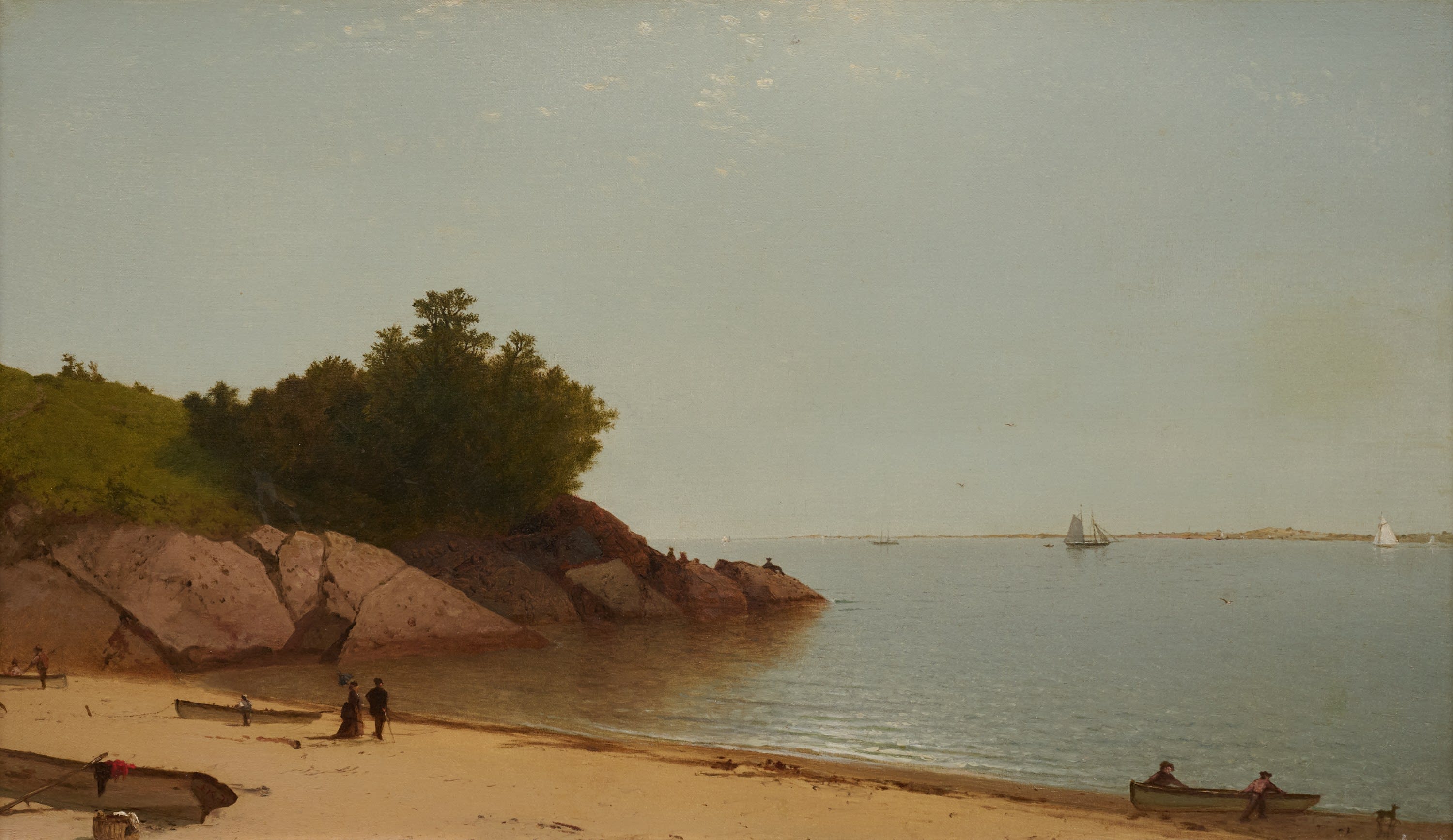 John Frederick Kensett (1816-1872) A Quiet Day on the Beverly Shore, Magnolia, Massachusetts, 1871 Initialed and dated at lower left:...