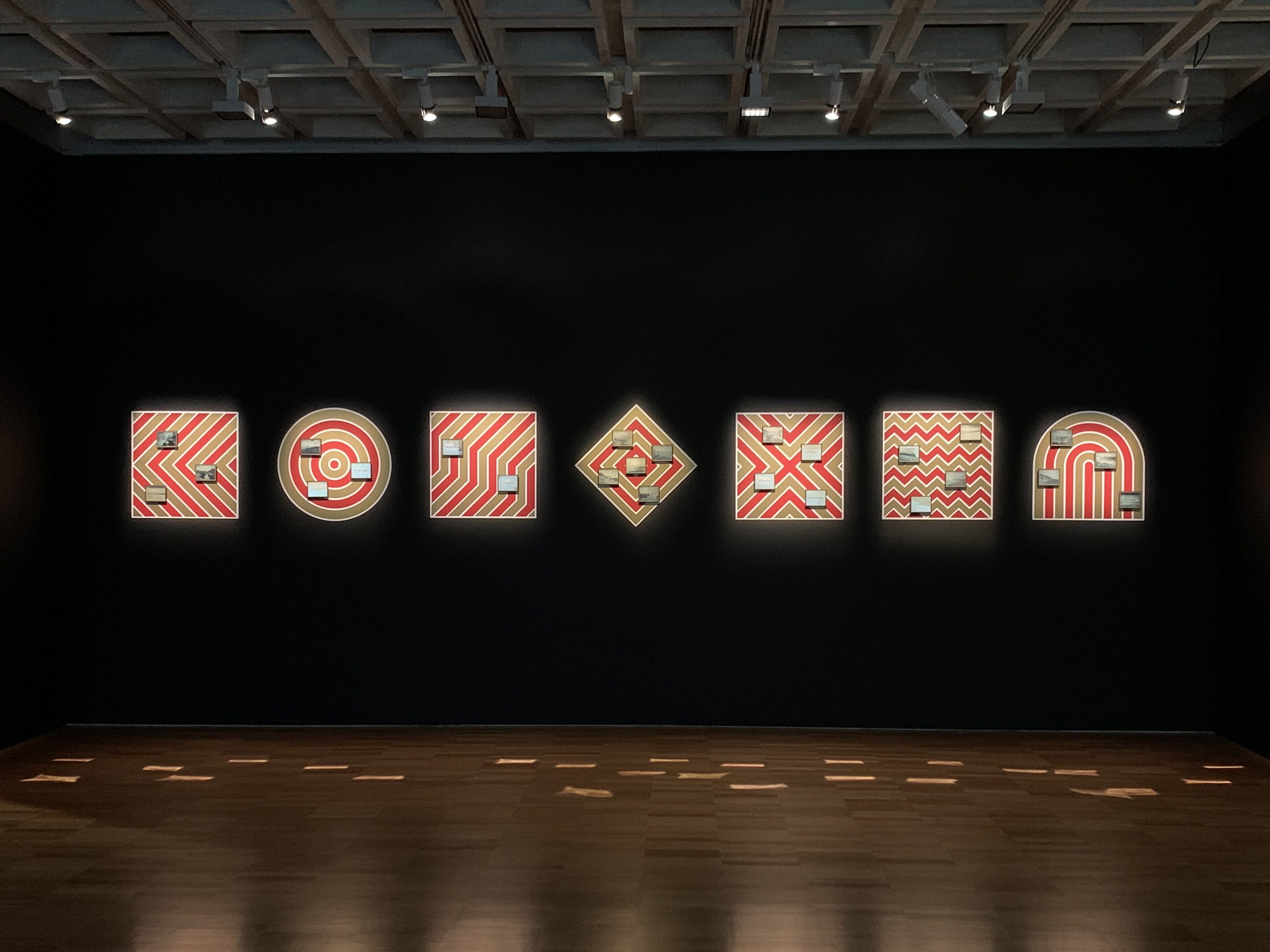 James Tylor We Call This Place ... Kaurna Yarta, 2020 25 daguerreotypes with engraved text, wall vinyl 10 x 12.5...