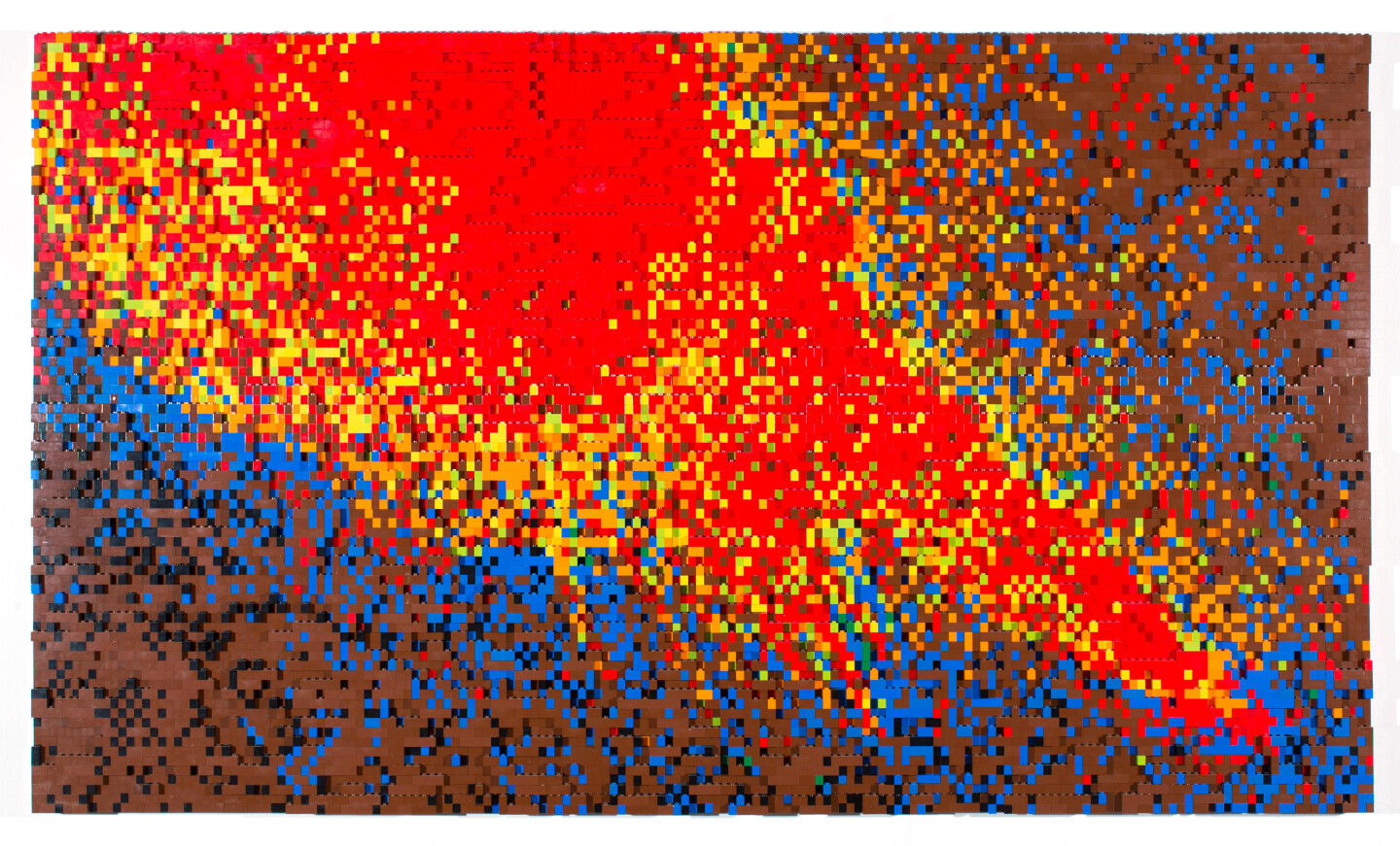 Claire Healy & Sean Cordeiro T+77_brown&red, 2013 recontextualised Lego 79 x 137 x 3 cm