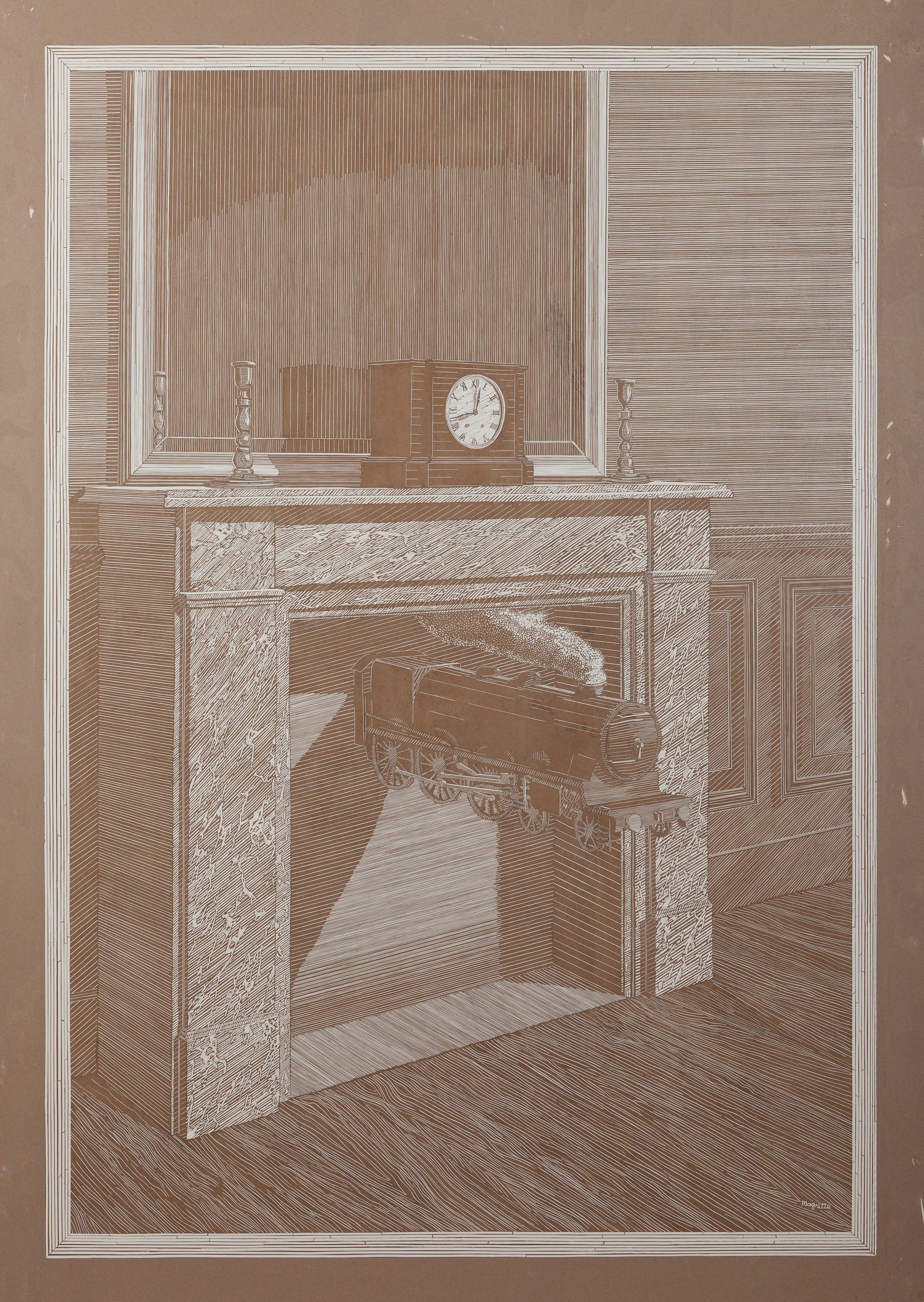 Pavel Acosta, Time Transfixed by Rene Magritte (1938) From the series: 'Stolen from The Art Institute Chicago', 2017