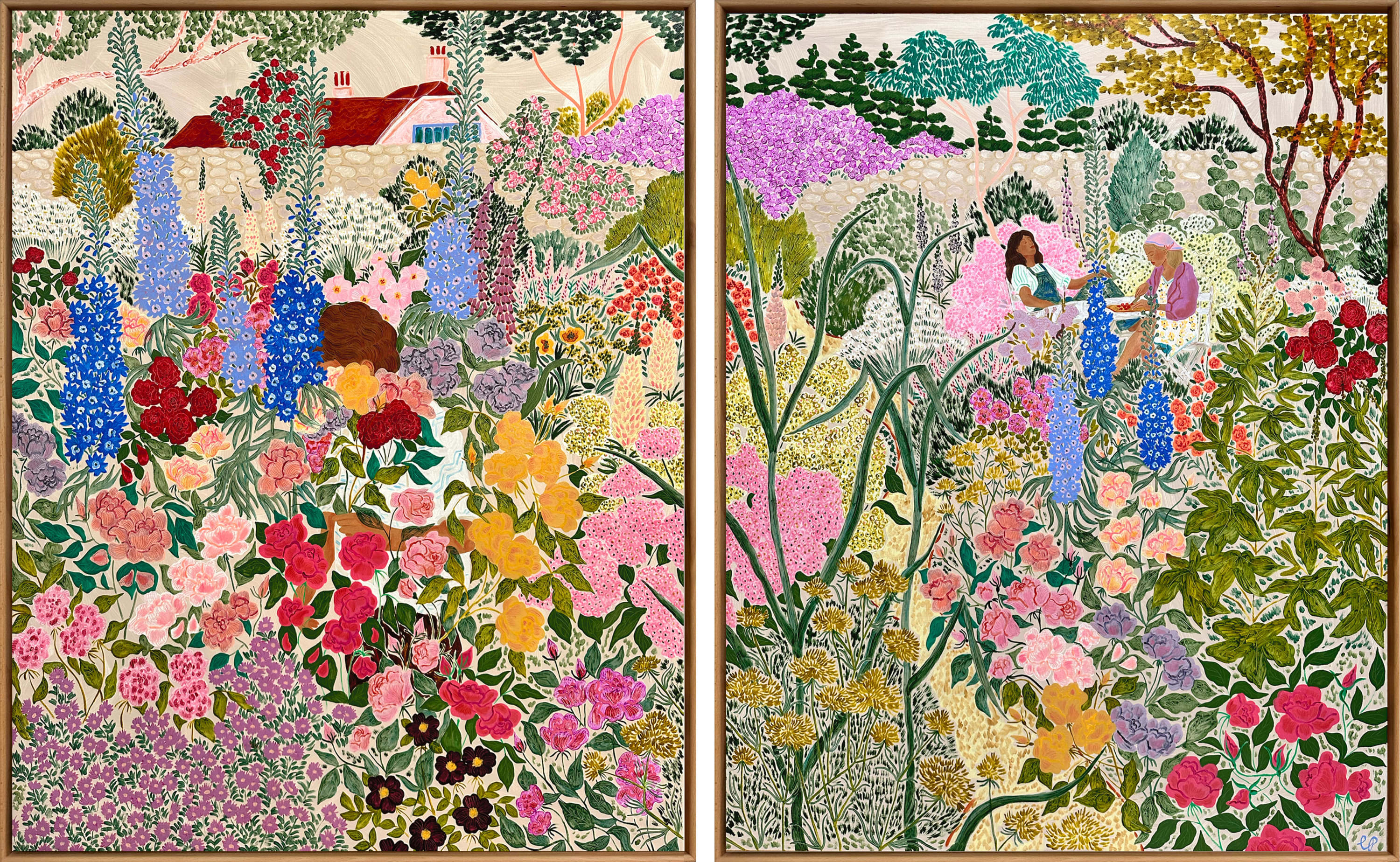 Camilla Perkins, Take Me where the Roses Grow (Diptych), 2024 (SOLD)