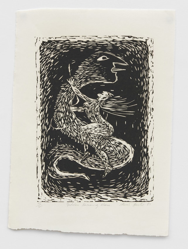 Alexis HUNTER Goddess Harnessing Muse, 1983 Linocut 39 x 28 cm Edition of 60