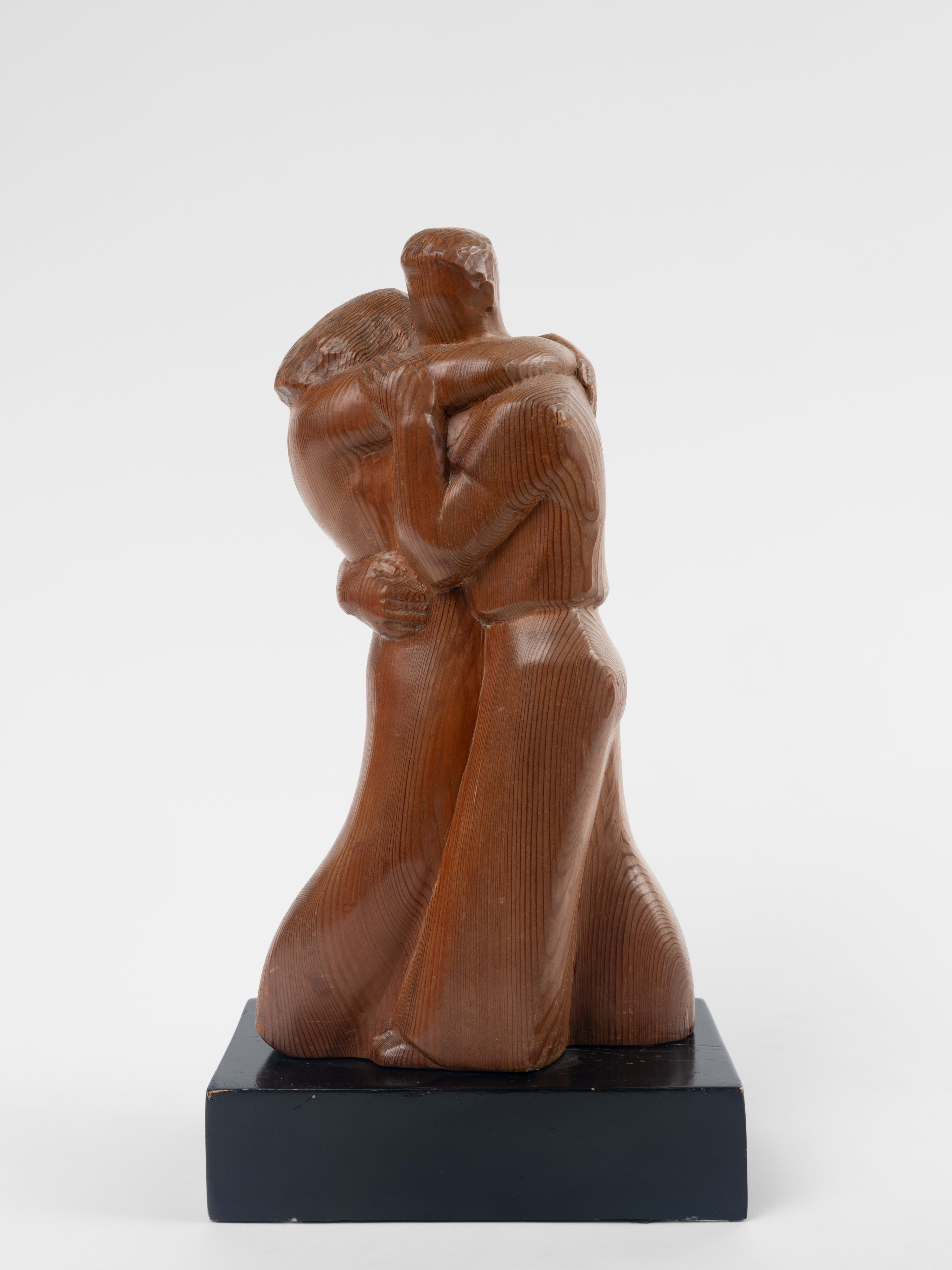 Enid Bell 1904-1994 Nightclub (Last Dance), c. 1945 Inscribed: ENID BELL Redwood on painted wood base 15 x 8 x...
